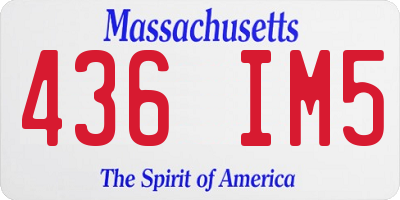 MA license plate 436IM5