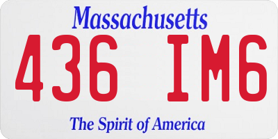 MA license plate 436IM6