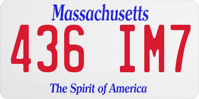 MA license plate 436IM7