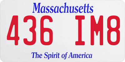 MA license plate 436IM8