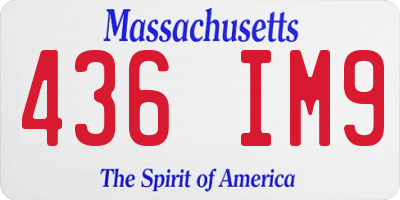 MA license plate 436IM9