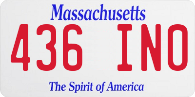 MA license plate 436IN0