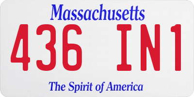 MA license plate 436IN1