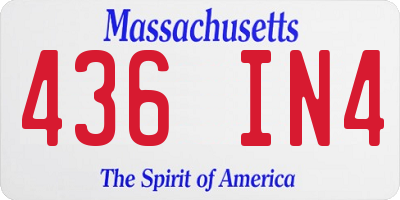 MA license plate 436IN4
