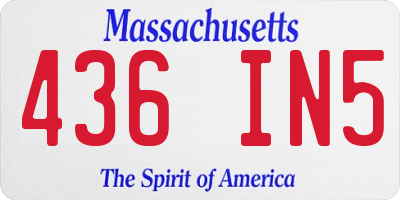 MA license plate 436IN5