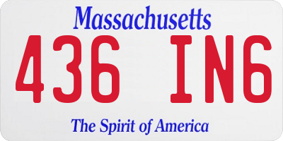 MA license plate 436IN6