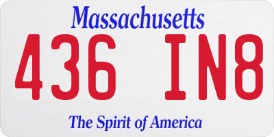 MA license plate 436IN8