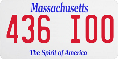MA license plate 436IO0