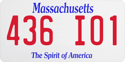 MA license plate 436IO1