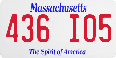 MA license plate 436IO5
