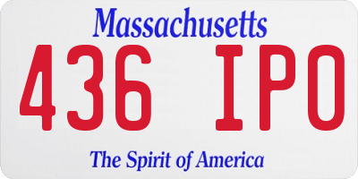 MA license plate 436IP0