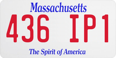 MA license plate 436IP1