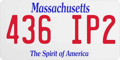 MA license plate 436IP2