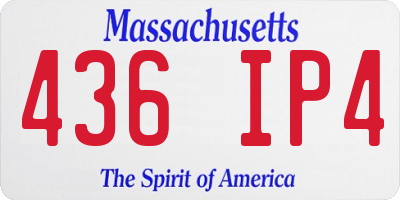 MA license plate 436IP4