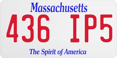 MA license plate 436IP5