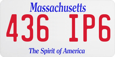 MA license plate 436IP6
