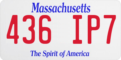 MA license plate 436IP7