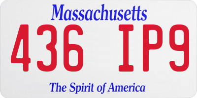 MA license plate 436IP9