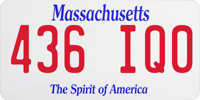 MA license plate 436IQ0
