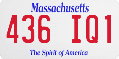MA license plate 436IQ1