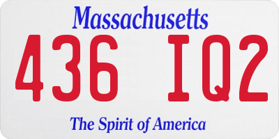 MA license plate 436IQ2