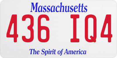 MA license plate 436IQ4