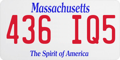 MA license plate 436IQ5