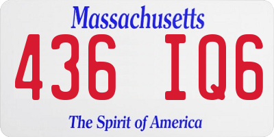 MA license plate 436IQ6
