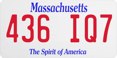 MA license plate 436IQ7