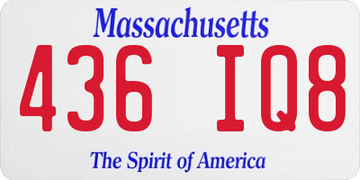 MA license plate 436IQ8