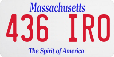 MA license plate 436IR0