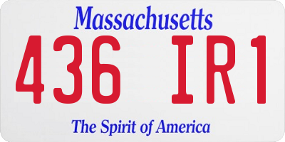 MA license plate 436IR1