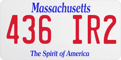 MA license plate 436IR2