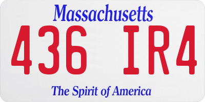 MA license plate 436IR4
