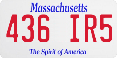 MA license plate 436IR5
