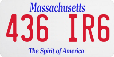 MA license plate 436IR6