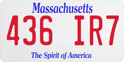 MA license plate 436IR7