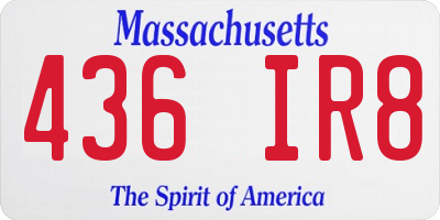 MA license plate 436IR8
