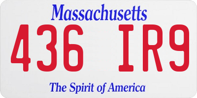 MA license plate 436IR9