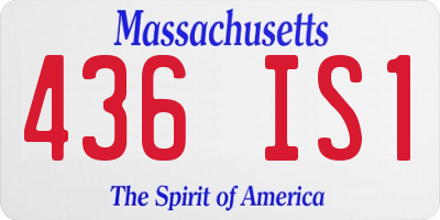 MA license plate 436IS1