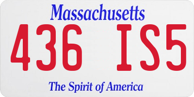 MA license plate 436IS5