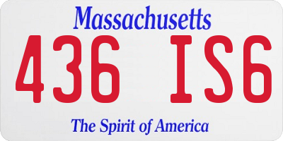 MA license plate 436IS6