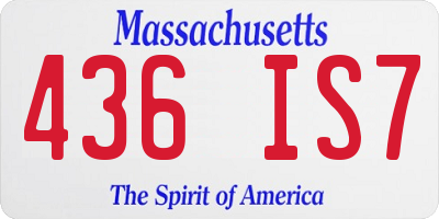 MA license plate 436IS7