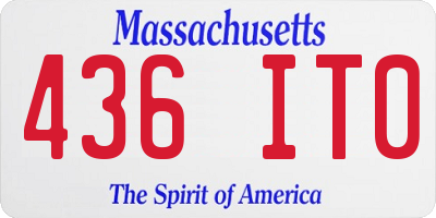 MA license plate 436IT0