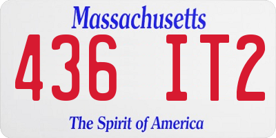 MA license plate 436IT2