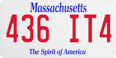MA license plate 436IT4