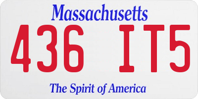 MA license plate 436IT5