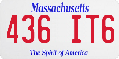 MA license plate 436IT6