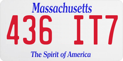MA license plate 436IT7