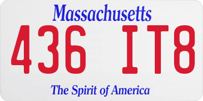 MA license plate 436IT8